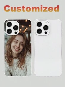 1pc Customized Photo Phone Case Compatible With Apple IPhone 15 Pro Max / S24 Ultra / / / OnePlus And Other Models - Clear - View 1