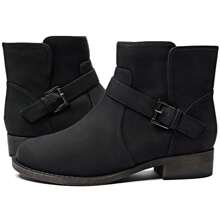 Women's Ankle Boots, Thick Heel Modern Short Classic Slip-On Fashionable Short Boots. - Black - View 7
