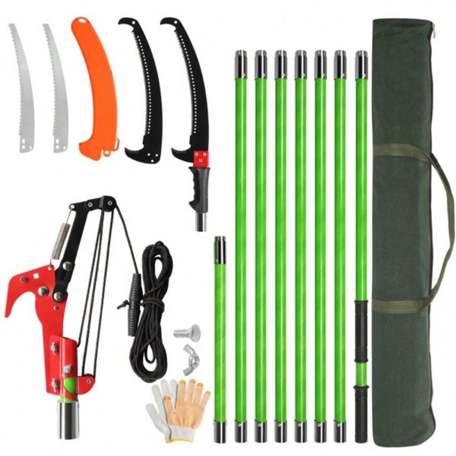 26ft Manual Pole Saw, Lightweight Tree Trimmers Long Handle Pruner Set