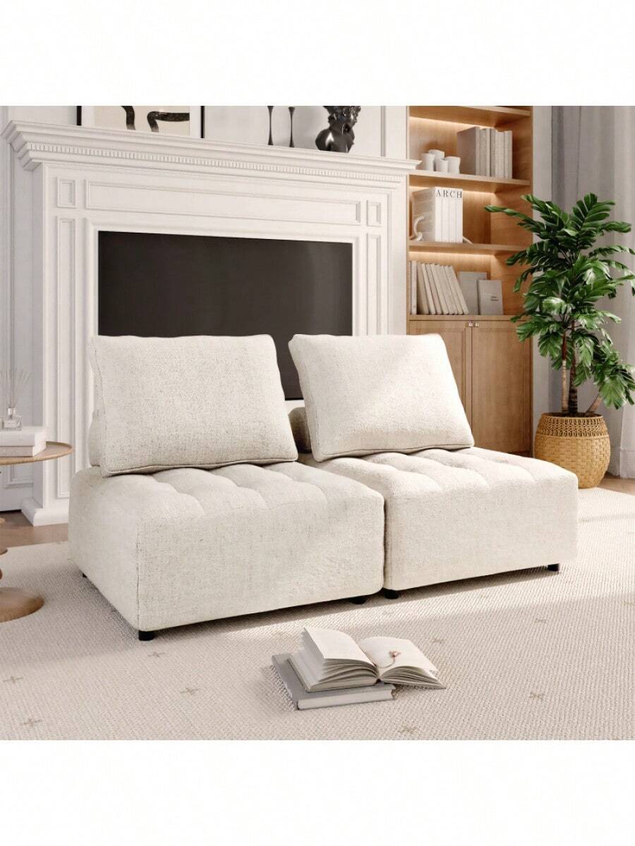 Outdoor Modular Sofa, Aluminium Structure, Support And Back Cushion