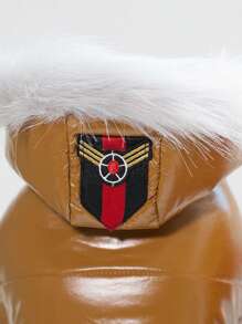 Ropa para mascotas, abrigo grueso de 4 patas para perros Teddy en otoño/invierno - Rojo - Ver 4