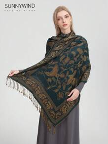 1 st. Elegant och mångsidig halsduk i polyester med paisleymönster för kvinnor, lämplig för dagligt bruk