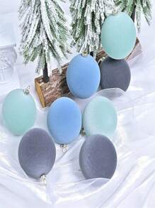 12pcs Macaron Color Christmas Ball Ornaments, 6cm Christmas Tree Party Decor, New Christmas Decorations, Flocked Christmas Balls, Christmas Tree Hanging Ornaments, Pink Christmas Balls, Suitable For Christmas, Christmas Party, Birthday, Home Decor, Room Decor, Winter - Multicolor - View 5