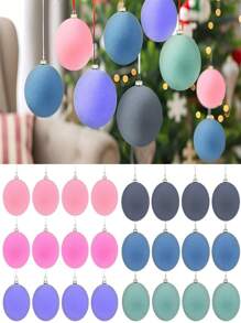 12pcs Macaron Color Christmas Ball Ornaments, 6cm Christmas Tree Party Decor, New Christmas Decorations, Flocked Christmas Balls, Christmas Tree Hanging Ornaments, Pink Christmas Balls, Suitable For Christmas, Christmas Party, Birthday, Home Decor, Room Decor, Winter - Multicolor - View 6
