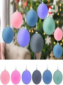 12pcs Macaron Color Christmas Ball Ornaments, 6cm Christmas Tree Party Decor, New Christmas Decorations, Flocked Christmas Balls, Christmas Tree Hanging Ornaments, Pink Christmas Balls, Suitable For Christmas, Christmas Party, Birthday, Home Decor, Room Decor, Winter - Multicolor - View 8