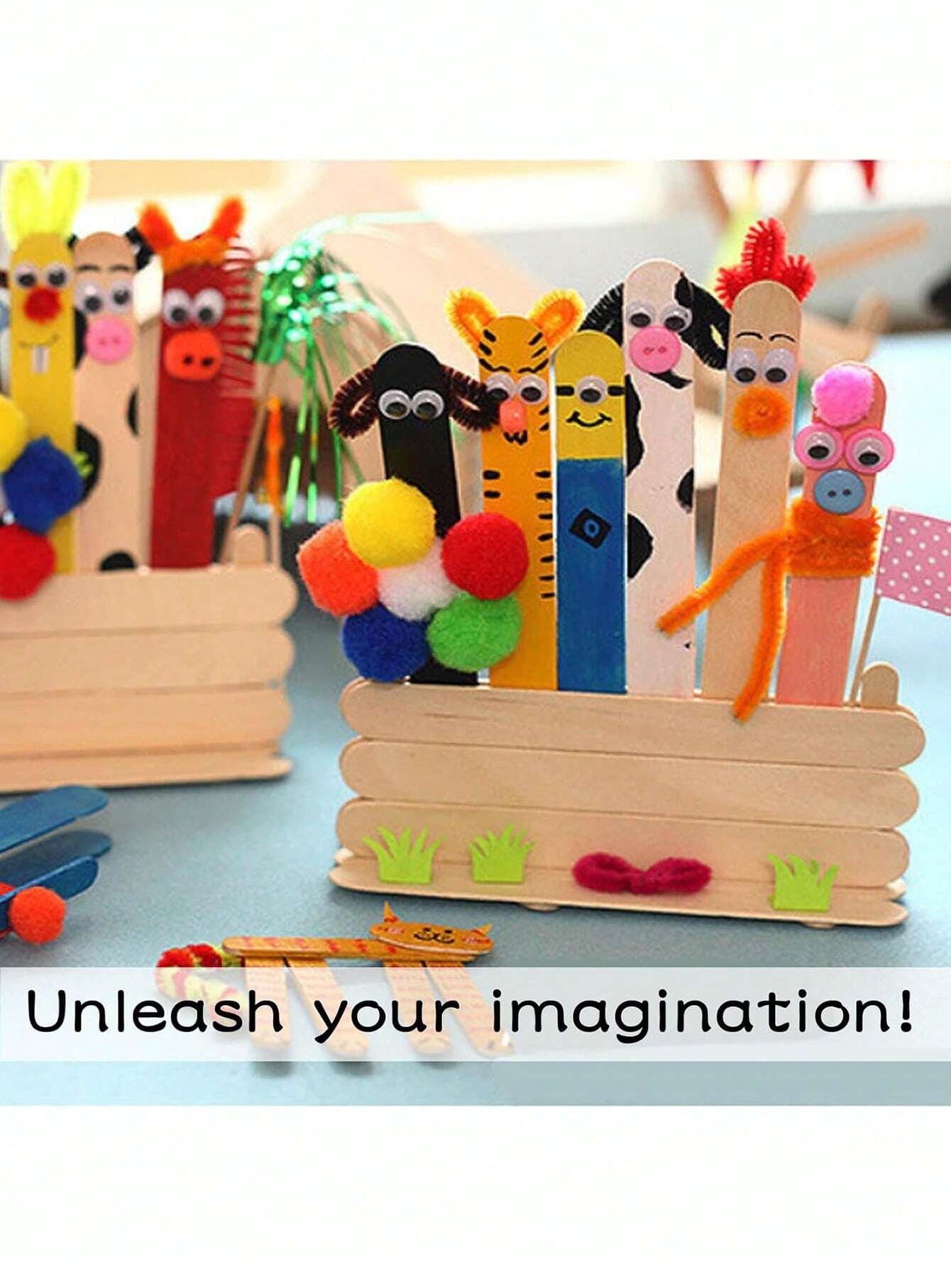 10PCS Jumbo Wooden Craft Sticks Popsicle Stick Wide Treat Ice Pop For