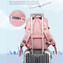 Travel Backpack For Airplane Cabin For Vueling, Ryanair | Waterproof And Spacious Hand Luggage With Shoes Compartment. Anti-Theft Multifunctional For Travel And Getaways.Backpack For Travel | Colorful Backpacks With Hand Grip For Travel | Multiple Pockets Army Assault Backpack 3 Day Bug Out Bag Hiking Backpack For Camping. - Rose Red - View 9