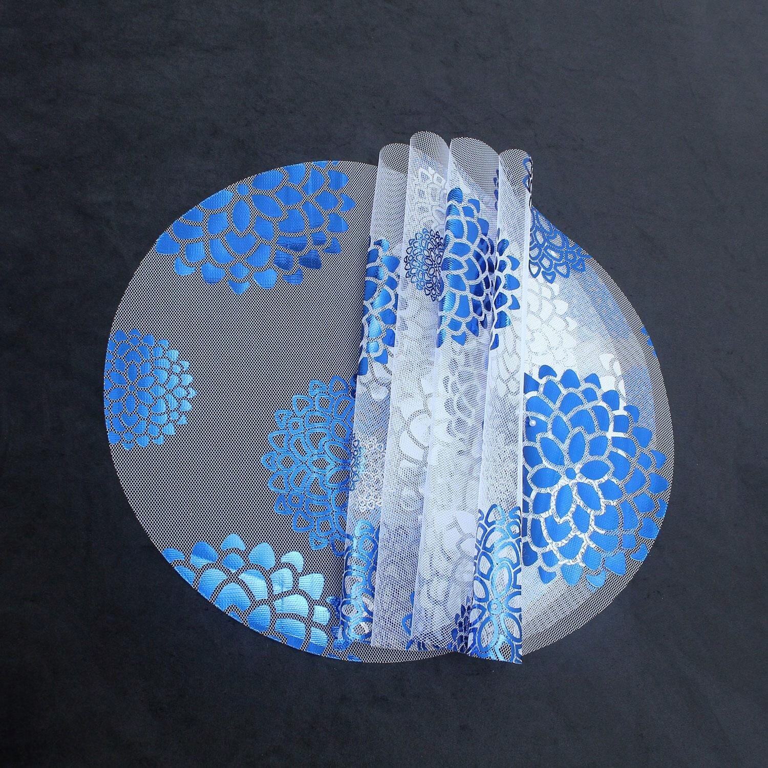 12/24/50pcs 13Inch Reusable Chiffon Lotus Flower Placemats, Suitable