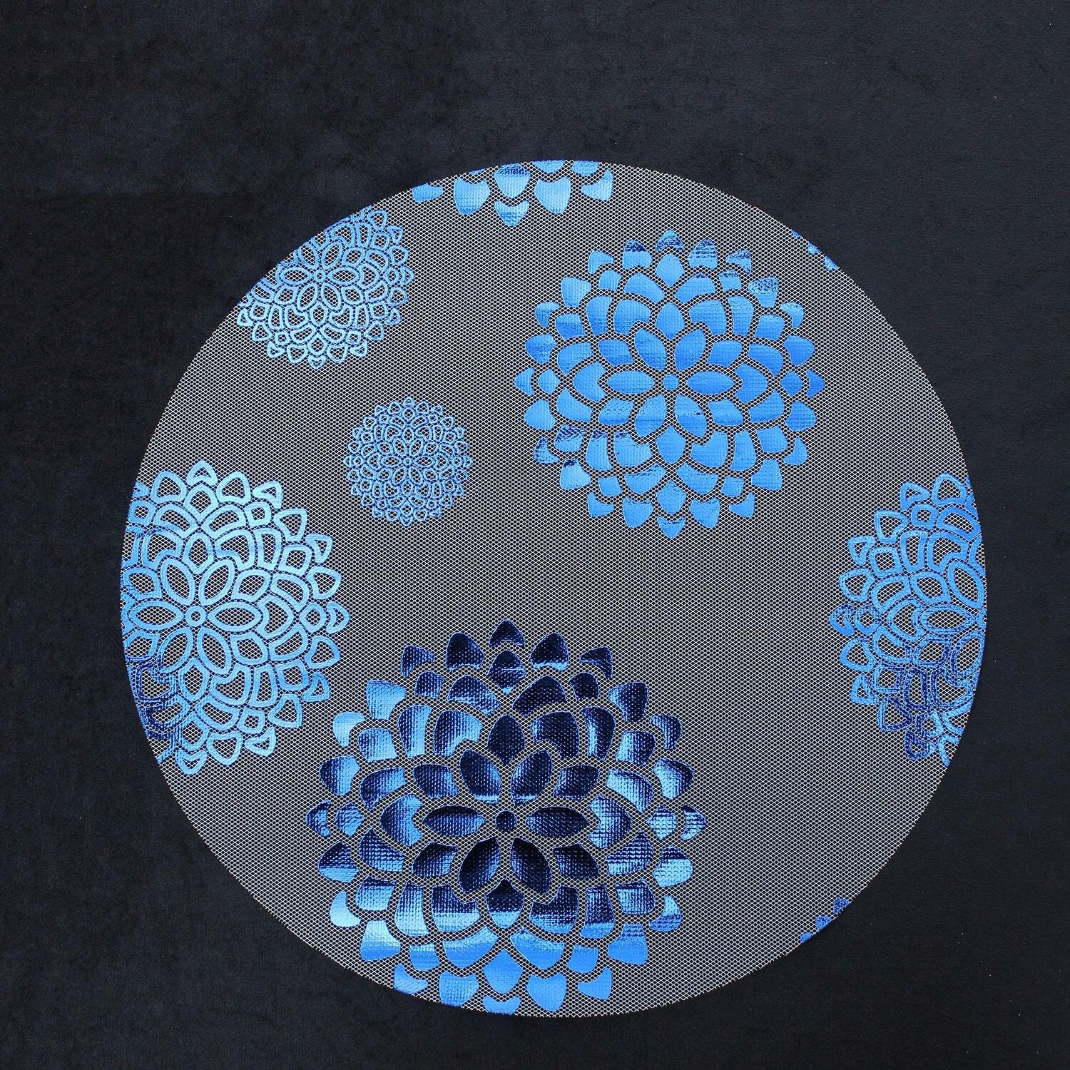 12/24/50pcs 13Inch Reusable Chiffon Lotus Flower Placemats, Suitable