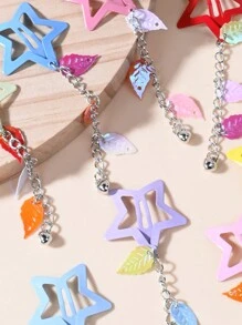 8/10 chiếc kẹp tóc tua rua hình ngũ giác nhiều màu sắc cho trẻ em, mặt dây chuyền, kẹp tóc hai bên, phụ kiện tóc cho bé gái, trang trí tóc hàng ngày, giản dị - Nhiều màu - Xem 3