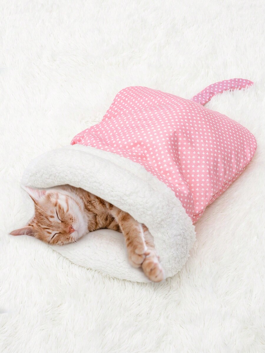 1pc New Pet Sleeping Bag, Warm Pet Burrow Blanket, SemiEnclosed Pet
