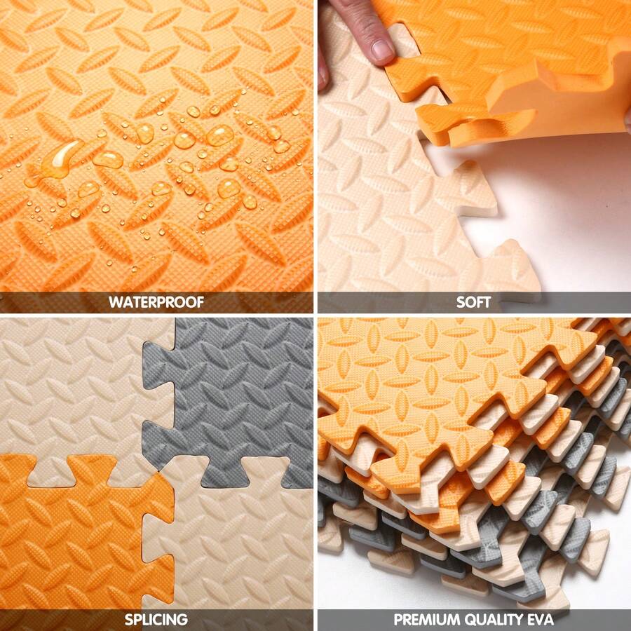 30*30*1cm (8Pcs/Set), MultiColored Play Mat For Baby, EVA Interlocking