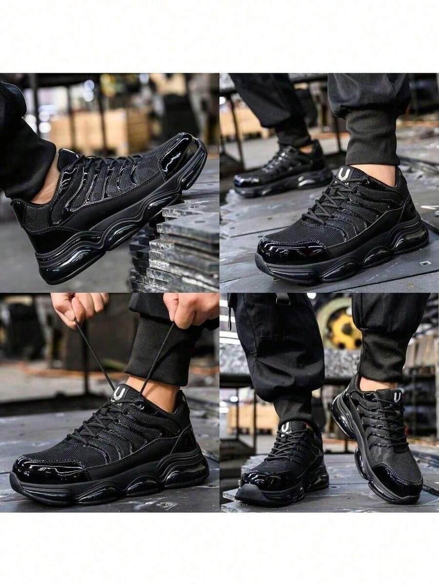 Waterproof Work Boots Composite Toe Safety Shoes Black Indestructible