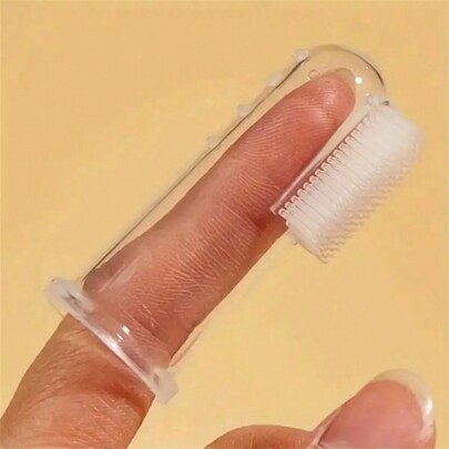 1pc Pet Finger Toothbrush, Dog Toothbrush To Prevent Calculus, Silicone Small Cat Finger Brush For Teeth & Gum Care