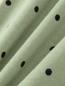 2 件套 小男孩绿色圆点卡通印花家居服套装 保暖内衣 春秋 - 薄荷綠 - 查看 11