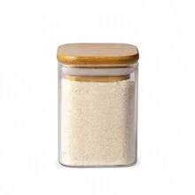 1PC/6PCS/12PCS Clear Glass Jars, Glass Condiment Jar, Spice Container With Airtight Bamboo Lids - Perfect For Tea, Coffee, Spice, Candy Storage - Includes Labels And Markers For Easy Organization - Ideal Kitchen Gadgets And Party Supplies