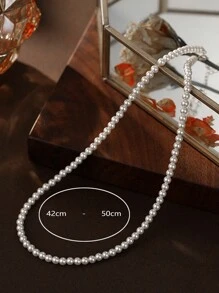 1 pièce Collier réglable en perle d'eau douce de culture fait main 1:1, élégant et gracieux pour femmes