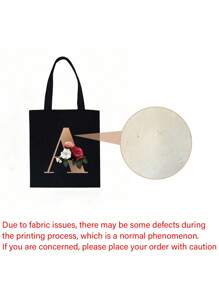 1 Stück Mode-Lässig Segeltuch Handtasche mit goldenem Buchstaben-Muster, Schultertasche, große Kapazität Frauen Einkaufstasche, faltbare wiederverwendbare Reisetasche, Urlaubsgeschenk, geeignet als Geschenk für Klassenkameraden, Freunde, Brautjungfern, Schwestern, Mütter, sehr passend für Schüler, die zur Schule zurückkehren, Sommerferien, Strand, Reisen, Pendeln, Geschäftsreisen, Picknick, Camping, Supermarkt, täglichen Gebrauch