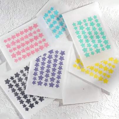 40 件/160 件/360 件卡通面罩彩色贴纸、水凝胶贴片、照片必需品、星形装饰贴纸、用于遮盖瑕疵和缺陷、易于撕下、适用于各种派对和趣味活动、星形装饰贴纸、节日派对礼物创意、可爱星形彩色 DIY 贴纸、返校礼物