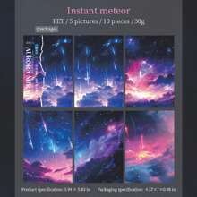 30 件复古梦幻星空背景贴纸，剪贴簿装饰材料，适用于规划师 - 彩色 - 查看 13