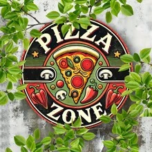 Biển báo sắt Vintage Pizza Zone, Gói 1, 20cm X 20cm, Đồ trang trí tường bằng kim loại cổ điển cho ngoài trời, vườn, đường phố, sân, hiên, nhà để xe, nhà riêng, quán cà phê, quán bar, câu lạc bộ - Ý tưởng quà tặng độc đáo Lên, xuống, trái và phải Các vị trí lỗ khác nhau Giao hàng ngẫu nhiên - Nhiều màu - Xem 6