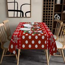1 件节日圣诞桌布 - 防水、防油、耐热涤纶桌布，适用于餐桌和咖啡桌 - 彩色 - 查看 7