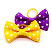 1 chiếc Dây thun buộc tóc hình nơ chấm bi thích hợp cho thú cưng như mèo và chó đeo, có nhiều màu sắc và kiểu dáng, được phân phối ngẫu nhiên - Nhiều màu - Xem 5