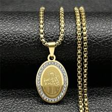 Dây chuyền mặt hình Chúa Jesus và Đức Mẹ Đồng Trinh cho nam bằng thép không gỉ màu vàng/bạc Trang sức chuỗi huy chương Kitô giáo Quà tặng Giáng sinh Năm mới Ngày lễ tình nhân - vòng cổ - Xem 8