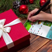 礼品标签 - 500 张圣诞礼物标签圣诞礼物贴纸自粘圣诞标签圣诞老人包装纸节日装饰（2.95 X 1.6 英寸） - 多色 - 查看 3