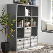 12-Cube Storage Organizer, Solid Black - 灰色 - 查看 5
