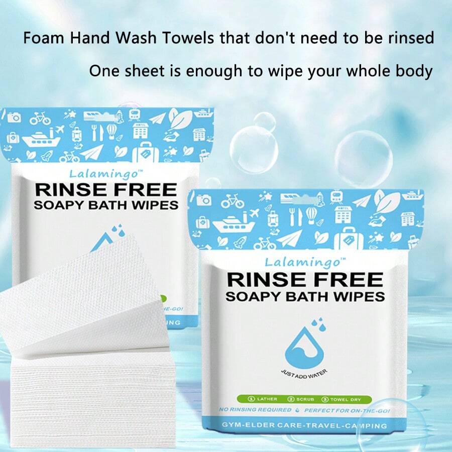 Disposable No Rinse Bathing Wipes For Senstive Skin 25 Pack AllIn