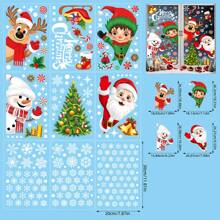 Miếng dán cửa sổ Giáng sinh – Thiết kế đột phá 3D với Ông già Noel, Người tuyết, Tuần lộc và Bông tuyết, Miếng dán cửa sổ Giáng sinh có thể tháo rời và tái sử dụng để trang trí nhà ngày lễ, Miếng dán tĩnh cho cửa sổ kính - Nhiều màu - Xem 14