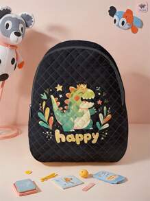 1 chiếc Ba lô hình thoi in hình khủng long, thỏ, phi hành gia có khóa kéo, phù hợp cho bé trai và bé gái, phù hợp để đi học hàng ngày vào mùa thu và mùa đông - Nhiều màu - Xem 4