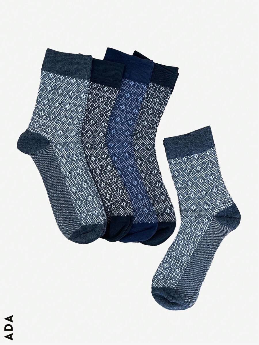 Set de 5 calcetines para caballero media caña, con diseño y colores neutros. - Multicolor - Ver 1