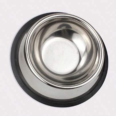 1 Pieza Plato Tazón De Acero Inoxidable Para Mascotas Para Perros y Gatos, Bol Antideslizante Para Mascotas