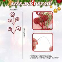 Que cắm cây thông Noel lấp lánh nhân tạo, cành cây xoăn hình kẹo để cắm vào bình, làm vòng hoa trang trí nhà ngày lễ - Nhiều màu - Xem 3