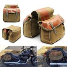 Motorcycle Saddle Bags Throw Over Panniers Travel Expandable Saddlebag Storage - Khaki - View 9