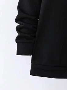 青少年男孩 2 件套：圆领长袖印花和长裤，秋冬 - 黑色 - 查看 4