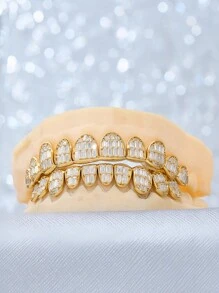 THATBOY 1 件/2 件 Blingbling Rapper Cospalyer 10/20 牙齿矫正器,适合男女,万圣节吸血鬼牙齿装饰,身体首饰,适合男士派对佩戴牙齿装饰,派对礼物,Supershine Rapper 珠宝角色扮演者服装配饰圣诞新年情人节节日礼物 - 彩色 - 查看 3