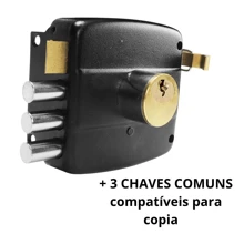 Anti-Theft Steel Gate Lock Kit With 3 Keys Premium Finish - 黑色 - 查看 2