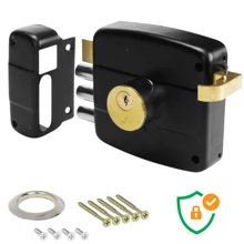 Anti-Theft Steel Gate Lock Kit With 3 Keys Premium Finish - 黑色 - 查看 6