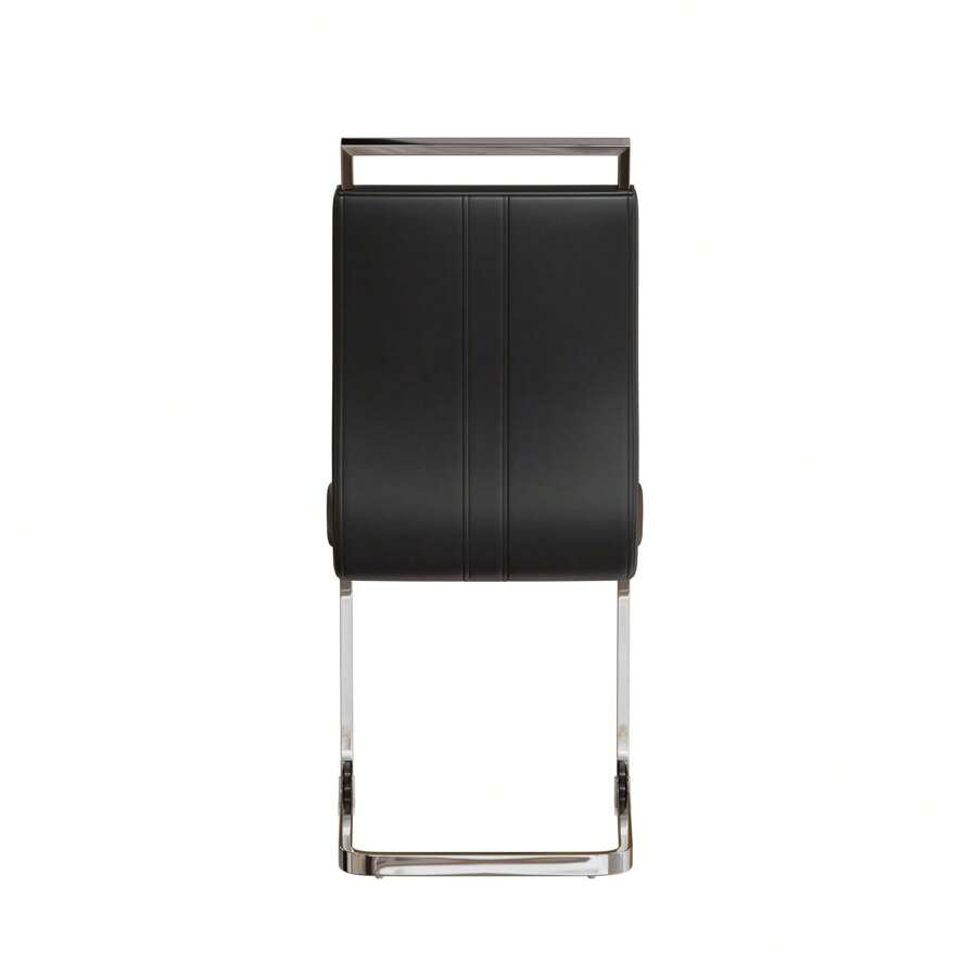 Set Of 4 Modern Dining Chairs, PU Faux Leather High Back Upholstered