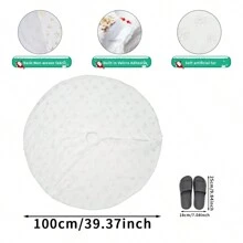 1 件圣诞节节日装饰树裙，闪光圣诞树图案，冬季，圣诞树装饰裙围裙地毯，室内/室外活动，派对，直径 100 厘米/39.37 英寸 - 彩色 - 查看 8