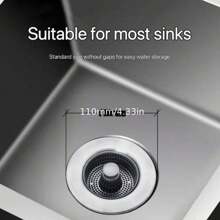 3-In-1 Multi-Function Chrome Stainless Steel Kitchen Sink Drain Filter Basket With Foldable Handle - Multicolor - View 3