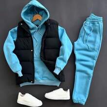 sudadera hombre afelpada calentita comoda - Azul - Ver 1