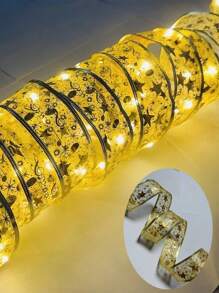 1 dây đèn LED ruy băng Giáng sinh dài 1m, trang trí cây thông Noel ruy băng đôi màu vàng/bạc, quà tặng mặt dây chuyền cây thông Noel, dây đèn ruy băng trang trí lò sưởi cầu thang trong nhà ngoài trời, đồ dùng thiết yếu cho Giáng sinh, quà tặng Giáng sinh, - Nhiều màu - Xem 14
