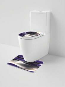 1 cái/4 cái Rèm tắm in sọc tím đẹp, Rèm tắm họa tiết với nền nhiều màu, Đồ trang trí phòng tắm hiện đại theo yêu cầu, Bộ rèm tắm vải chống thấm nước (Kèm 12 móc), Thảm tắm chống trượt, Đệm bồn cầu hình chữ U, Vỏ bọc bồn cầu, Đồ trang trí phòng tắm - Nhiều màu - Xem 4