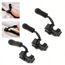 10/50 piezas Kit de reparación universal de cremalleras, cabezal de cremallera desmontable rápido e instantáneo, reemplazo del deslizador para chaquetas, bolsos, abrigos, costura gratis - Multicolor - Ver 1