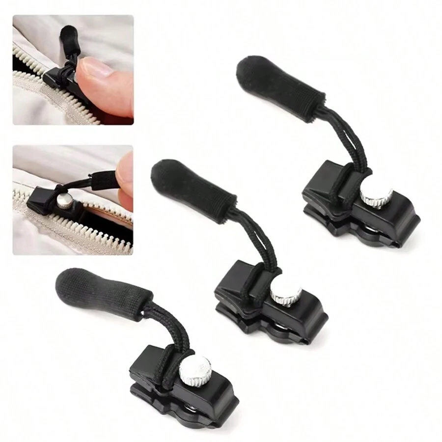 10/50 piezas Kit de reparación universal de cremalleras, cabezal de cremallera desmontable rápido e instantáneo, reemplazo del deslizador para chaquetas, bolsos, abrigos, costura gratis - Multicolor - Ver 1