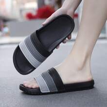 Dép xỏ ngón màu gradient đục lỗ cỡ lớn cho nam/nữ, dép xăng đan mùa hè thoáng khí thông thường trong nhà ngoài trời - màu đen - Xem 4